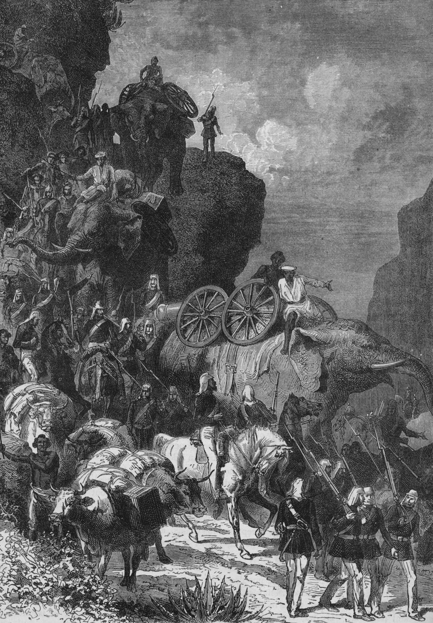 Englische Armee auf dem Marsch in Abessinien, um 1880 von Unbekannt