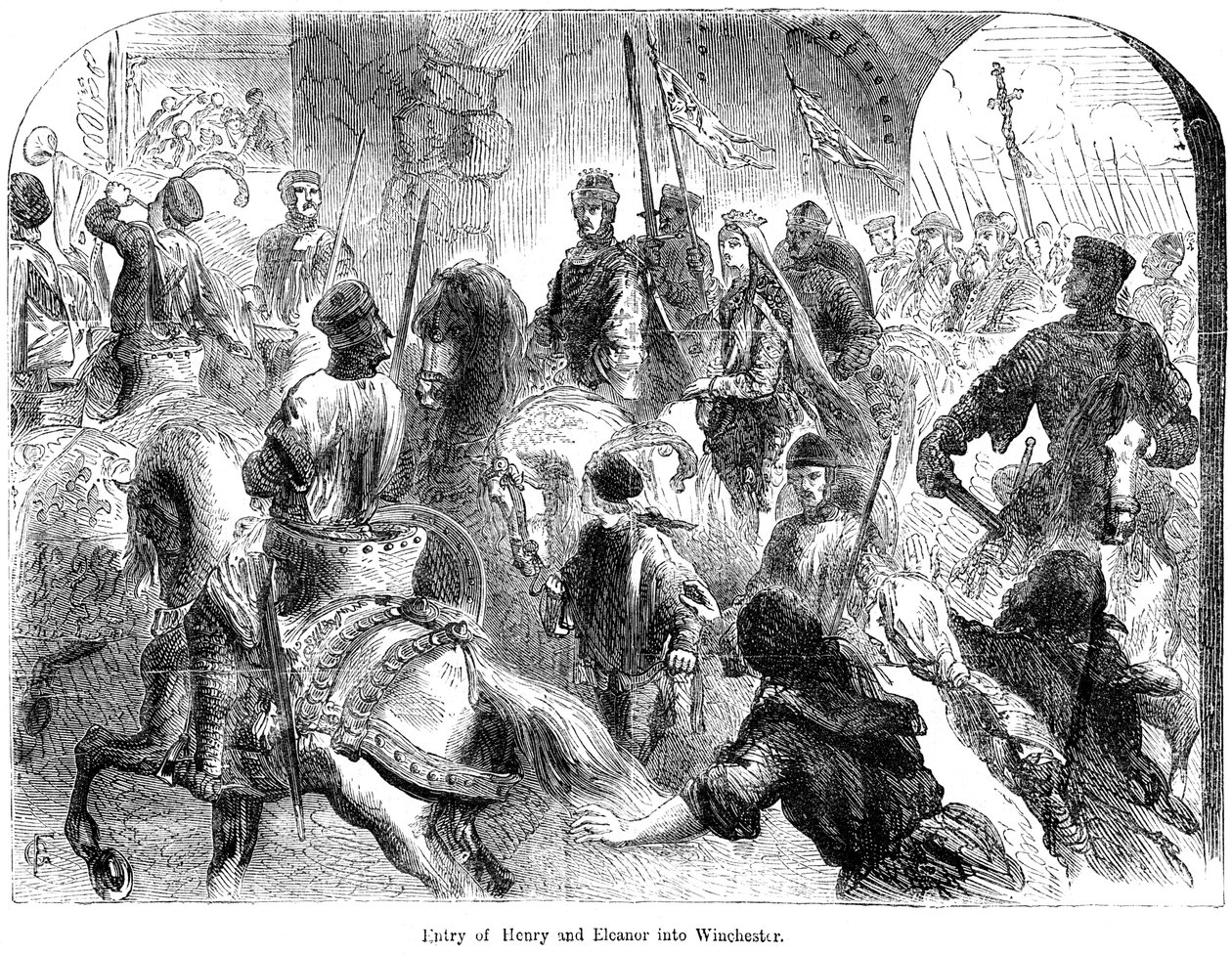 Einzug von Heinrich und Eleonore in Winchester von Unbekannt