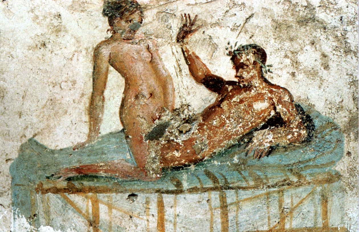 Erotisches Wandgemälde, Pompeji, Italien von Unbekannt