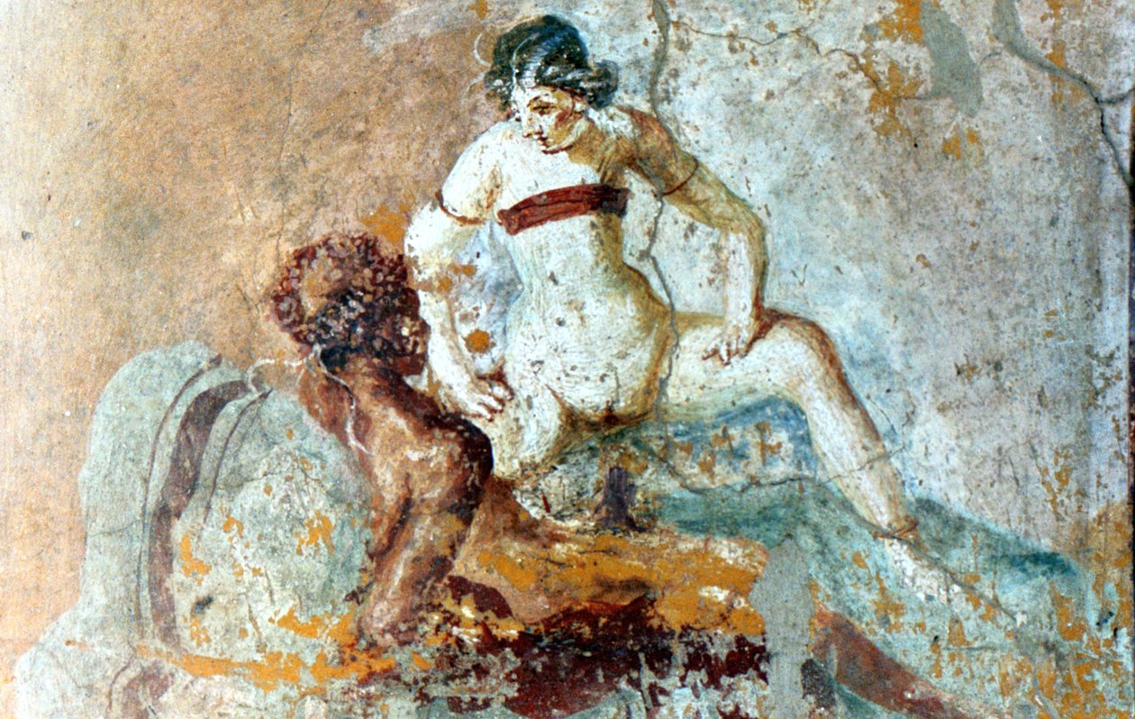 Erotisches Wandgemälde, Pompeji, Italien von Unbekannt