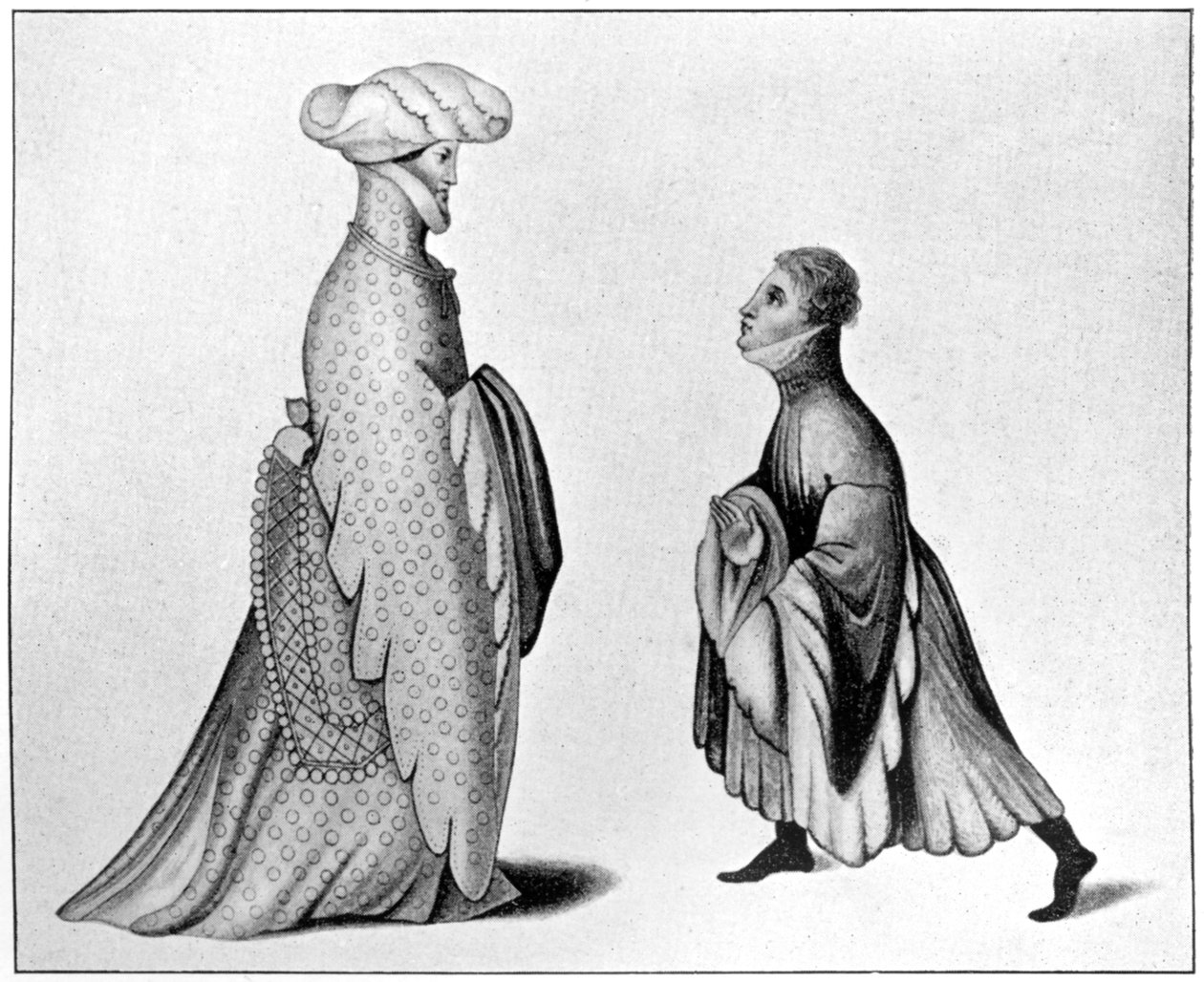 Beispiele der Houppelande, 14. Jahrhundert, 1910 von Unbekannt