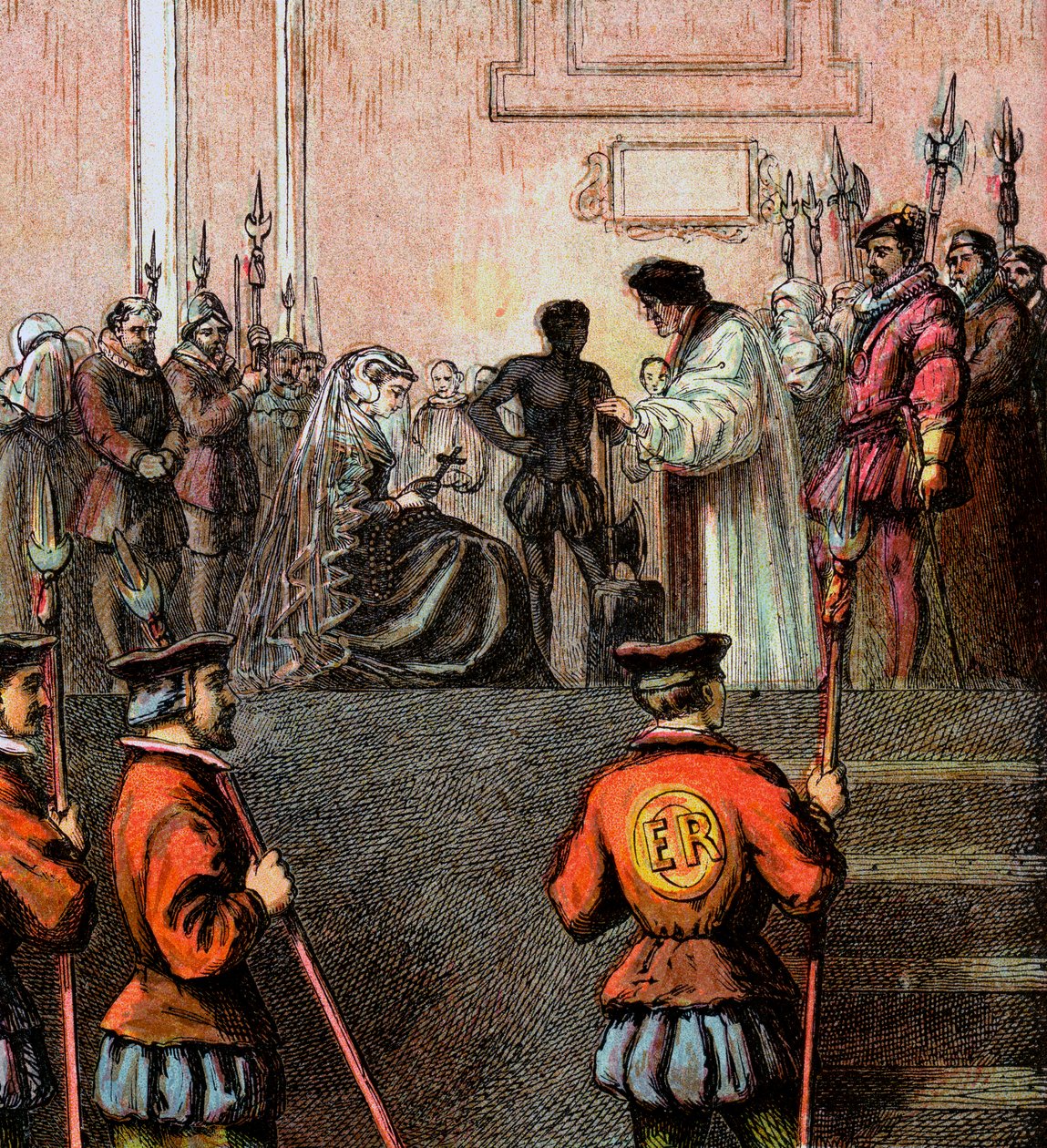 Hinrichtung von Maria Stuart, 1587 von Unbekannt