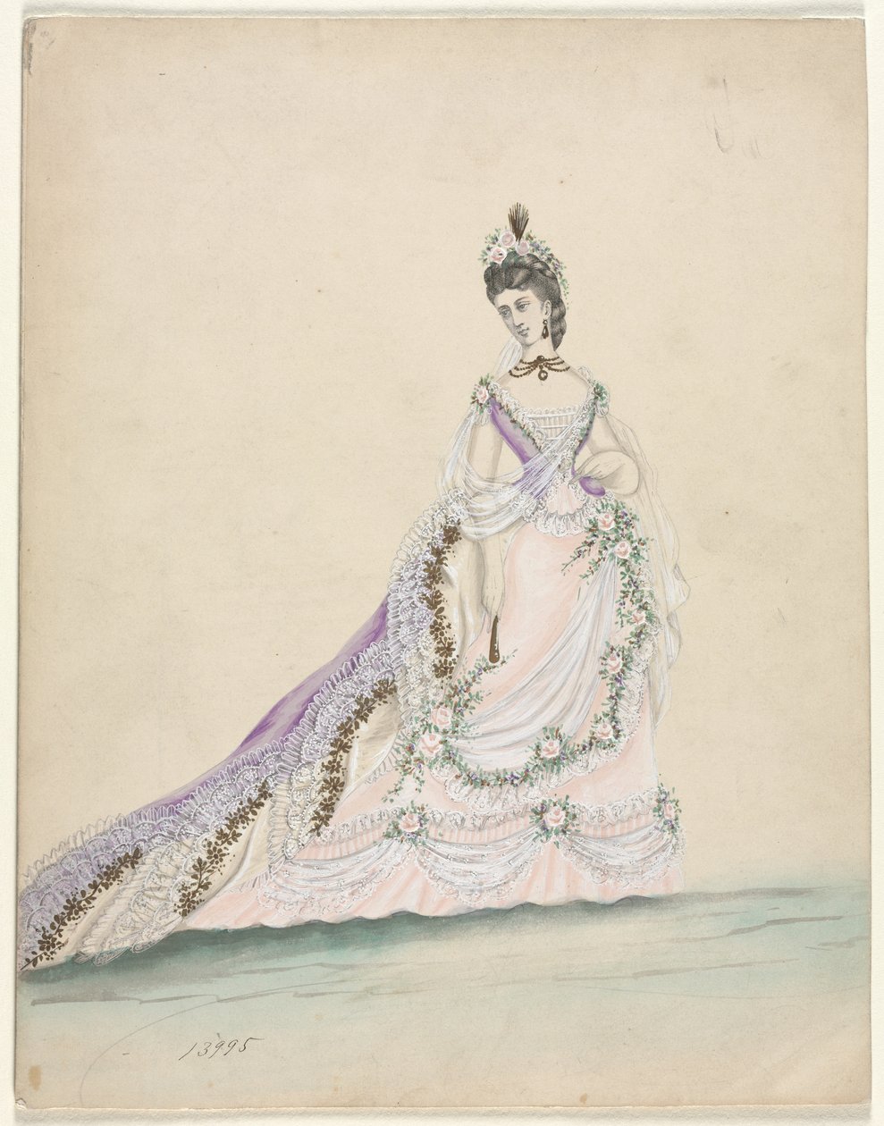 Modestudie entworfen für Worth, 1870 von Unbekannt