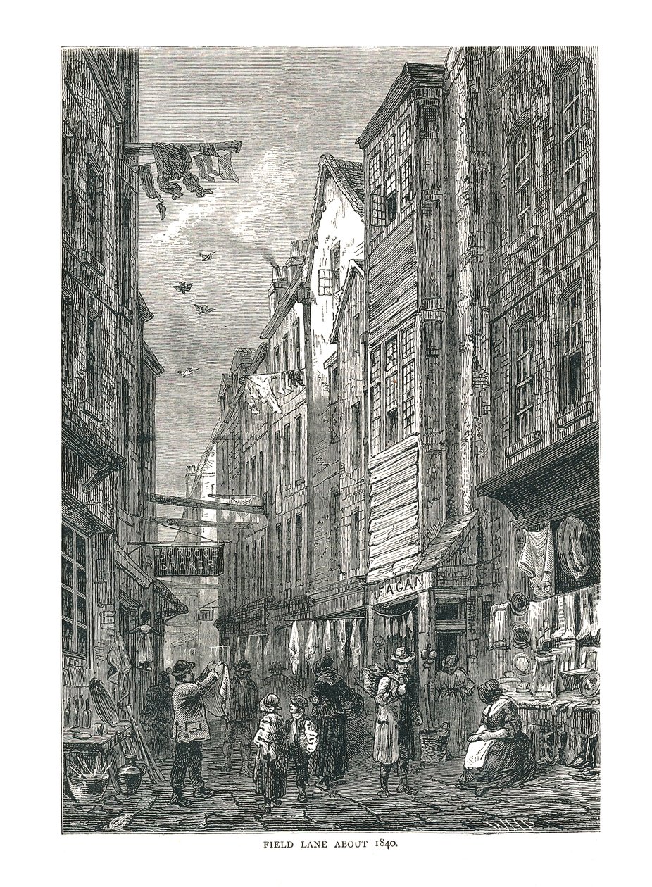 Field Lane um 1840 von Unbekannt