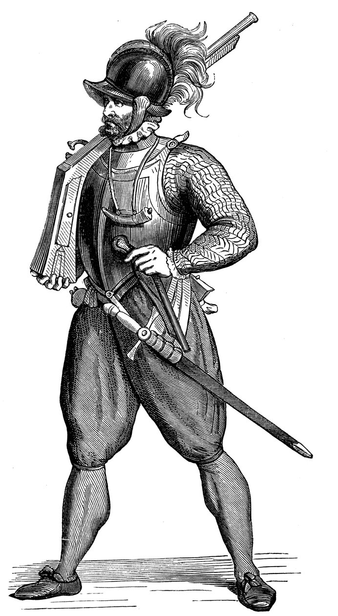 Fußsoldat mit einer Hakenbüchse, 1590 von Unbekannt
