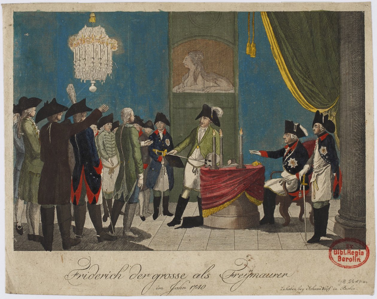 Friedrich der Große als Freimaurer, 1740 von Unbekannt