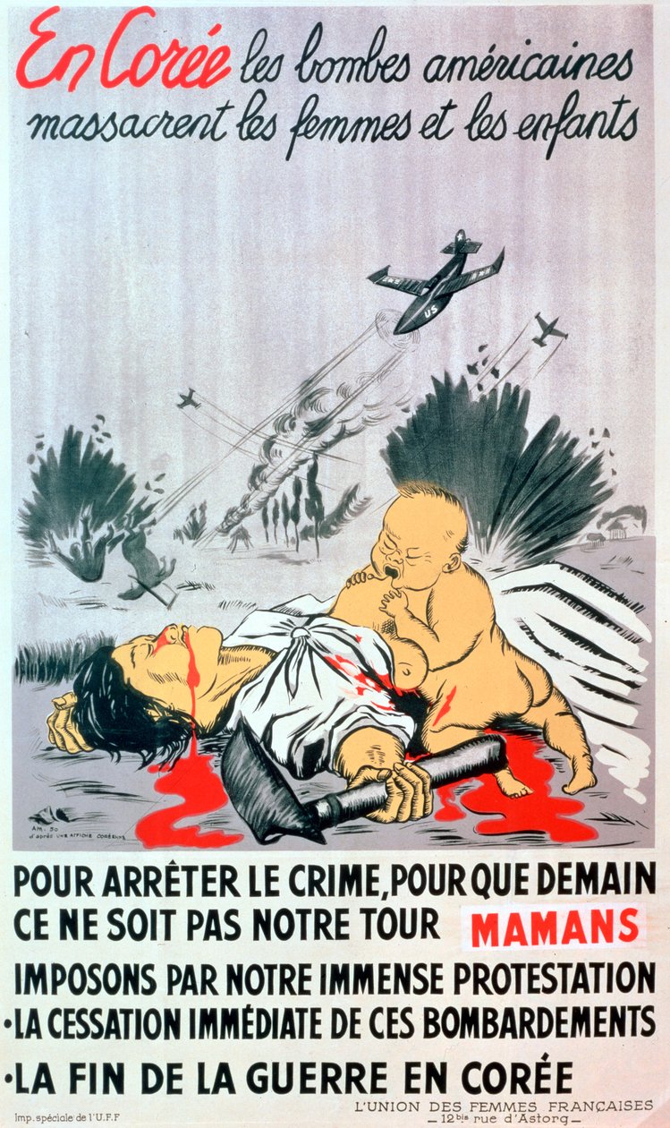 Französisches Anti-Korea-Kriegsplakat, 1950 von Unbekannt