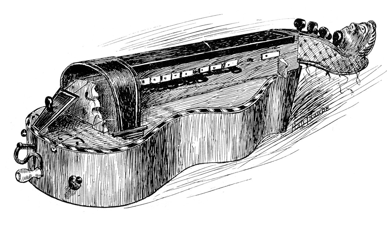 Französische Drehleier oder Vielle, ca. 1750, 1901 von Unbekannt