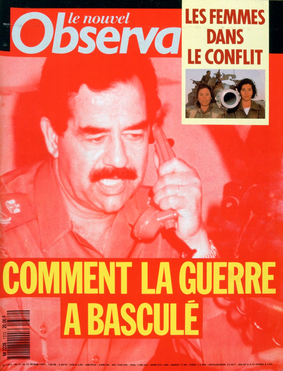 Titelseite von Le Nouvel Observateur, Februar 1991 von Unbekannt