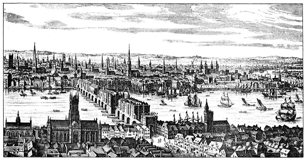 Gesamtansicht von London, 1666, 1909 von Unbekannt