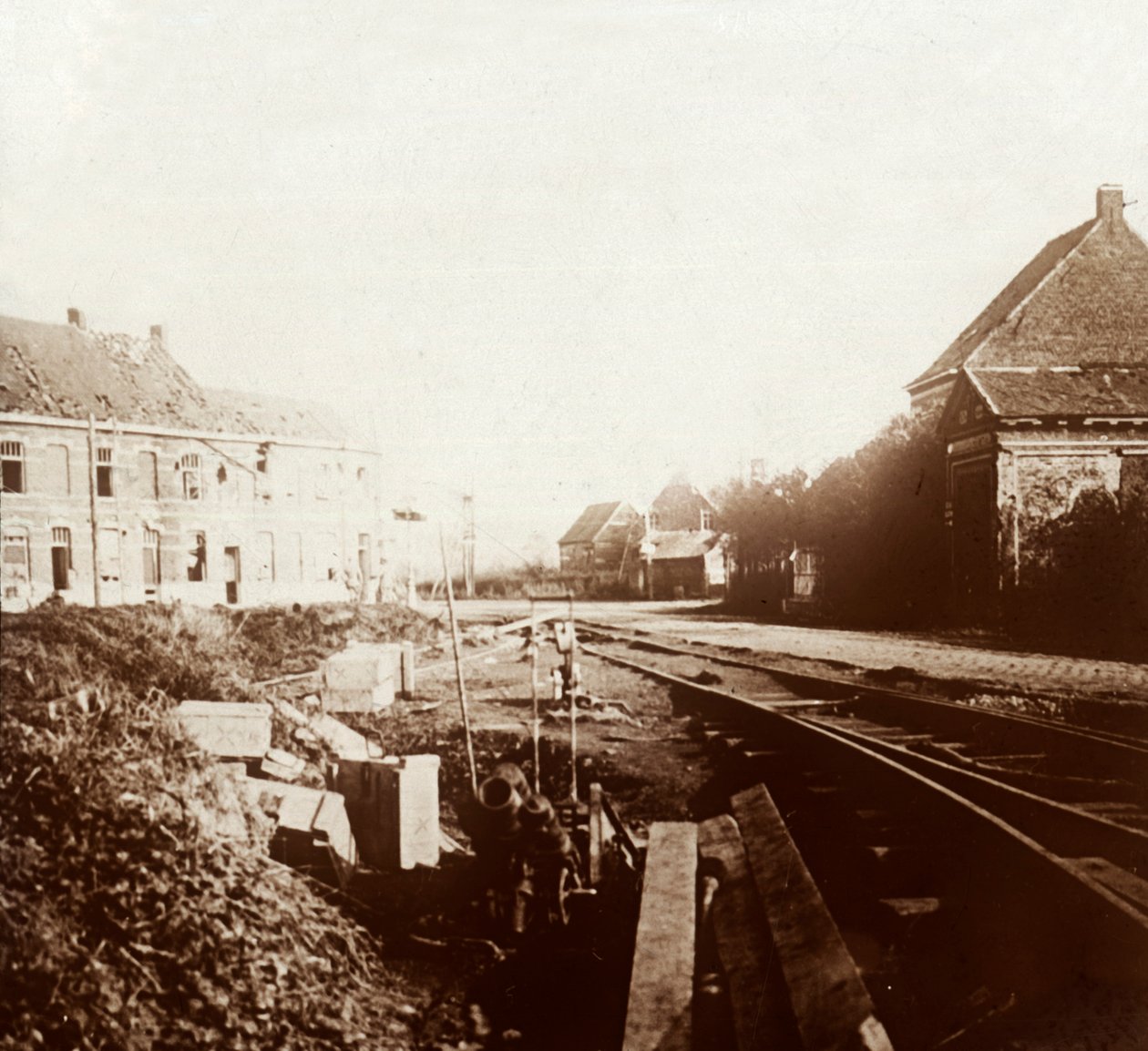 Deutsche Kanonen, Roeselare, Flandern, Belgien, ca. 1914-1918 von Unbekannt