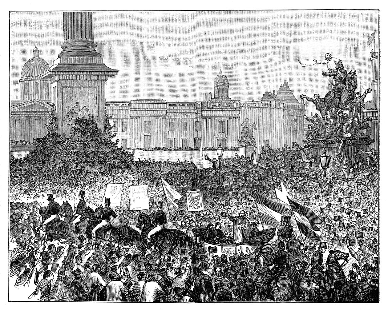 Giuseppe Garibaldis Empfang auf dem Trafalgar Square, London, 1864 von Unbekannt