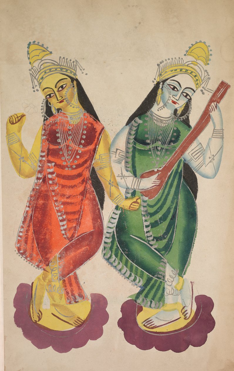 Göttinnen Lakshmi und Sarasvati, 1800er von Unbekannt