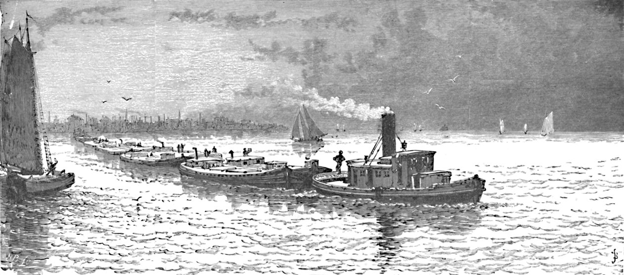 Getreideschiffe verlassen Chicago, 1883 von Unbekannt