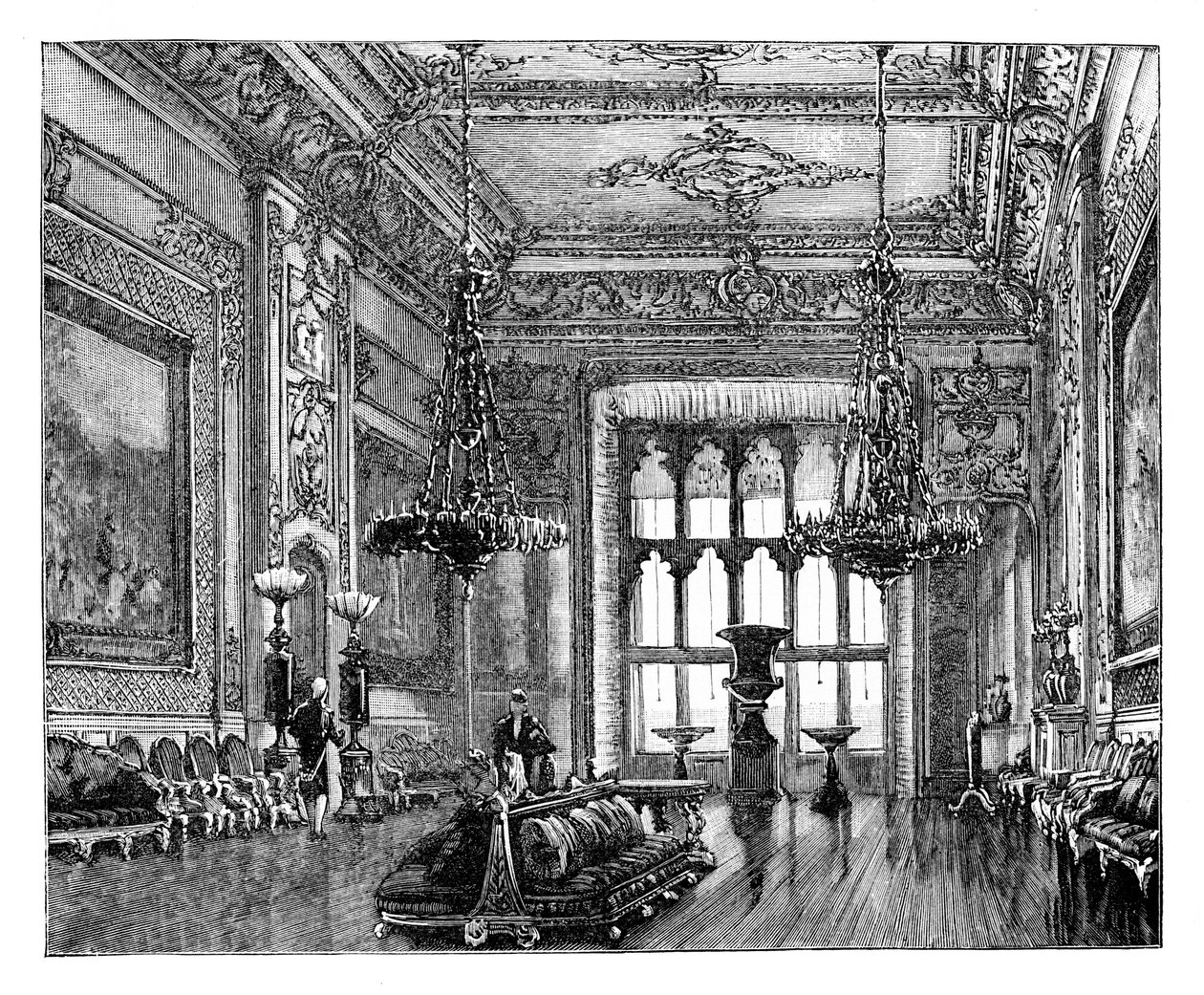 Großer Empfangsraum, Windsor Castle, ca. 1888 von Unbekannt