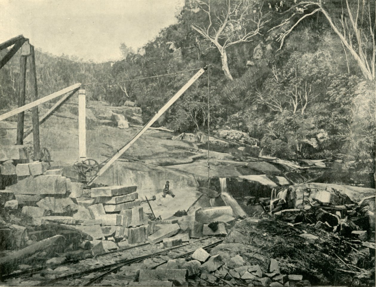 Granitsteinbrüche, Trawool, Victoria, 1901 von Unbekannt