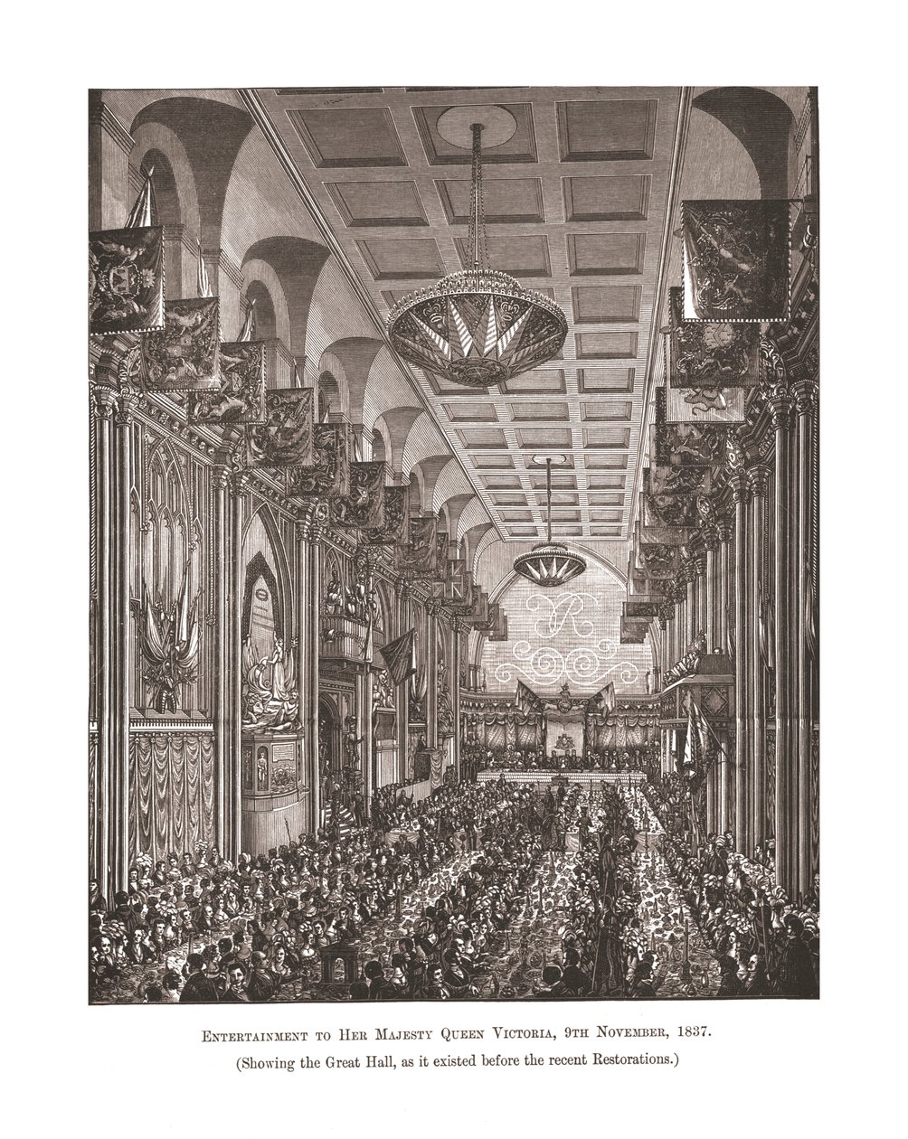 Große Halle Guildhall, 1837 von Unbekannt