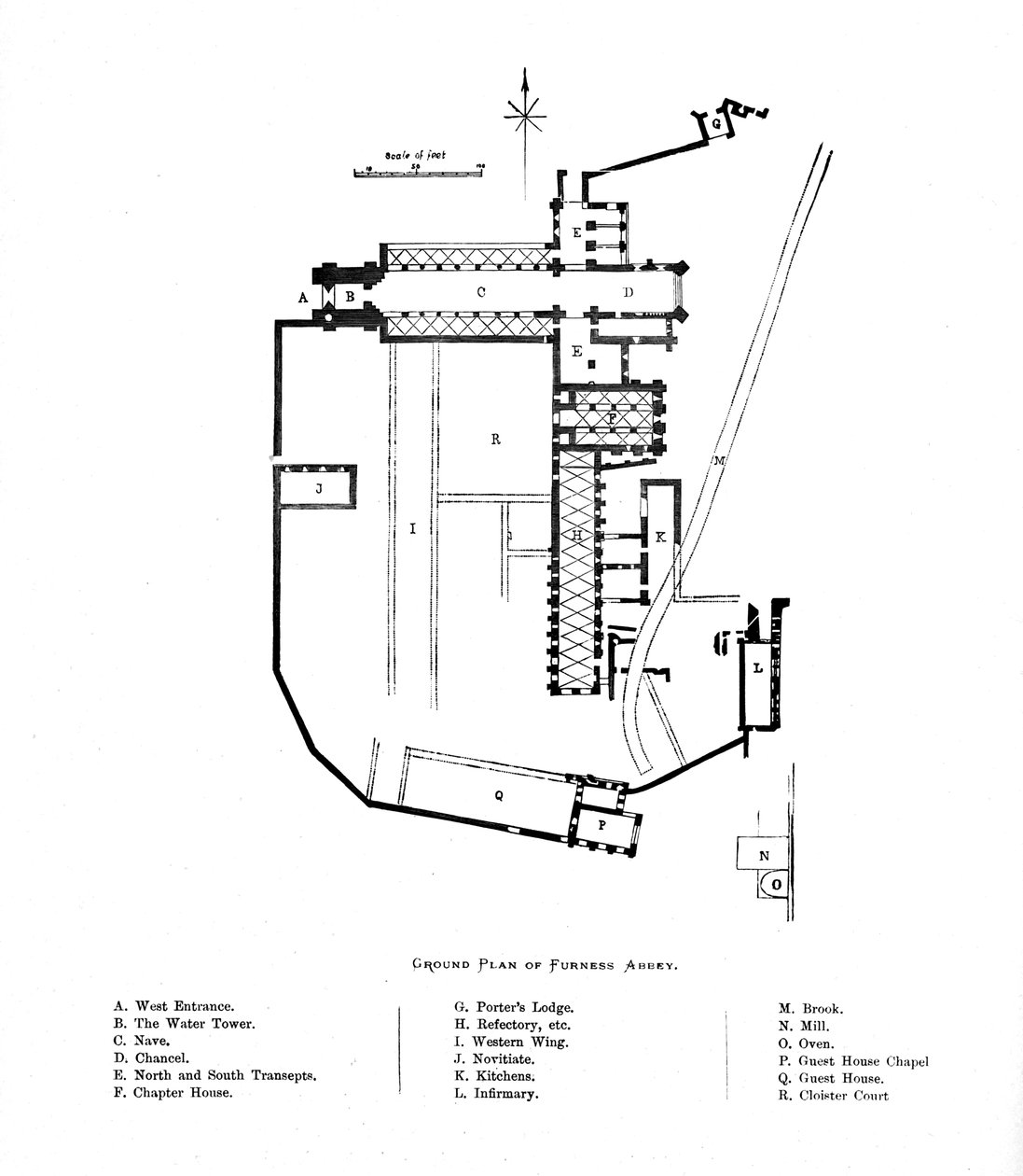 Grundriss der Furness Abbey, 1897 von Unbekannt