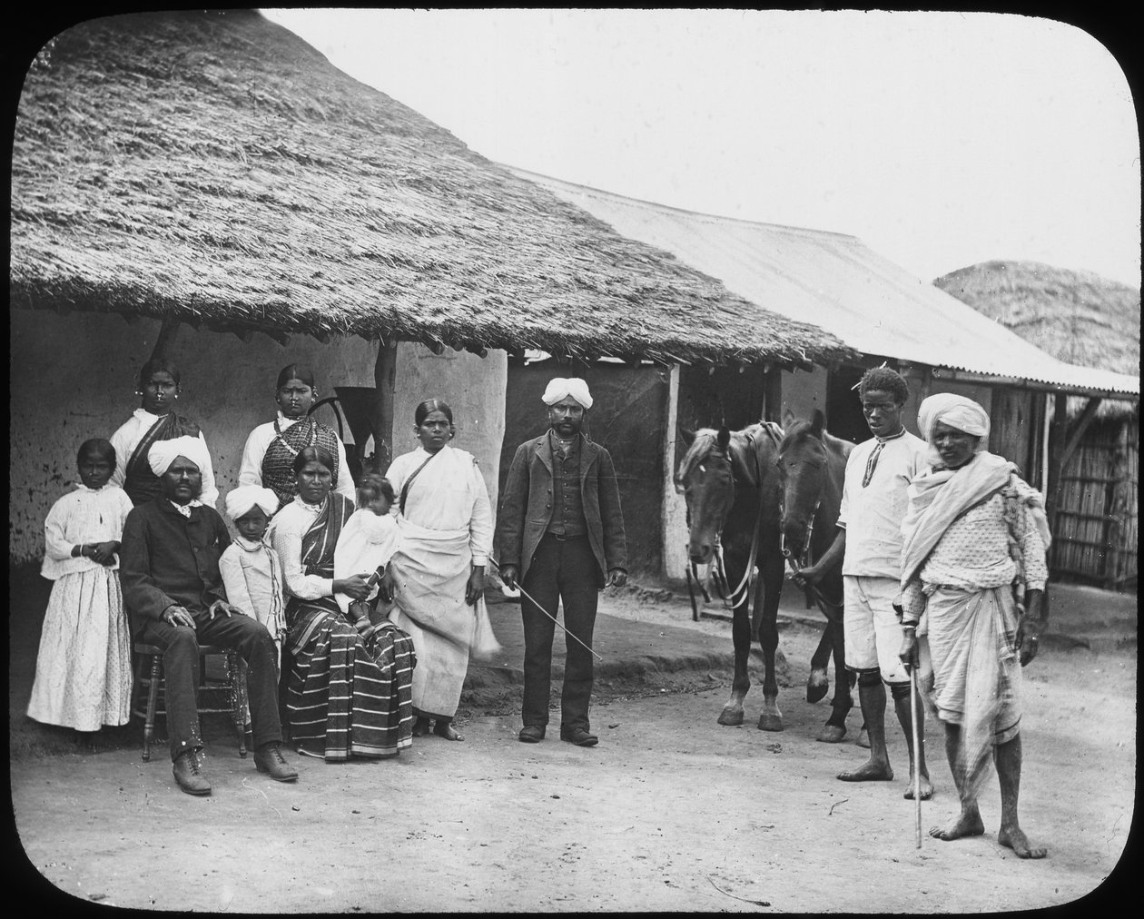 Gruppe indischer Kulis, Südafrika, ca. 1890 von Unbekannt