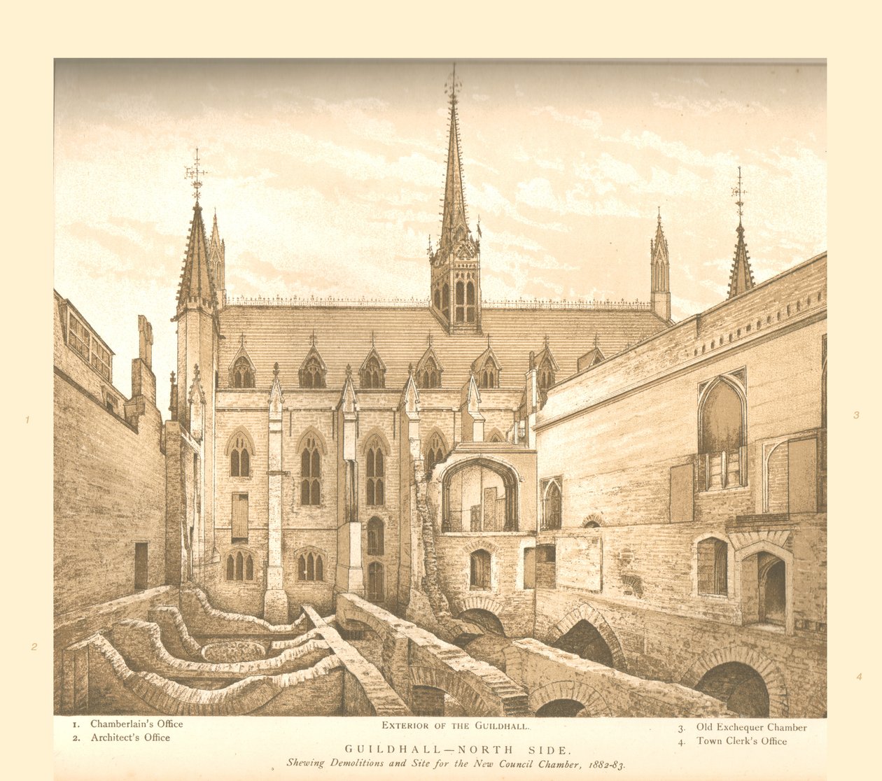 Nordseite der Guildhall, 1882-83, 1886 von Unbekannt