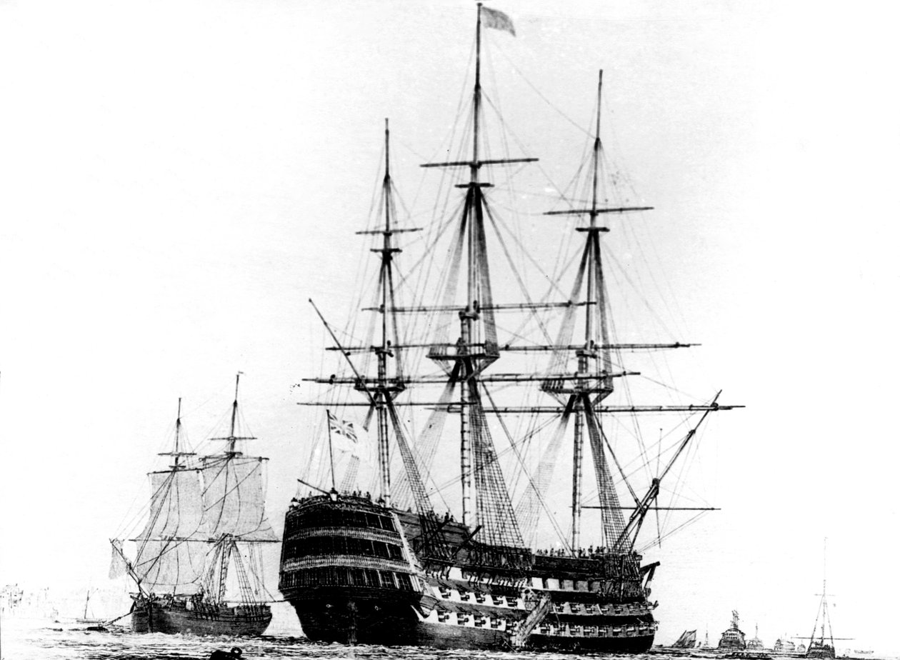 HMS Victory in Portsmouth, 19. Jahrhundert von Unbekannt