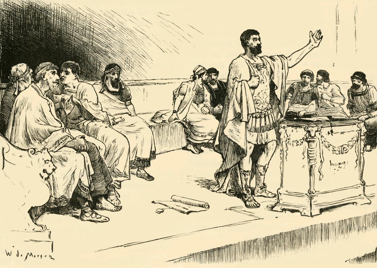 Hannibal in der Versammlung von Karthago, 1890 von Unbekannt