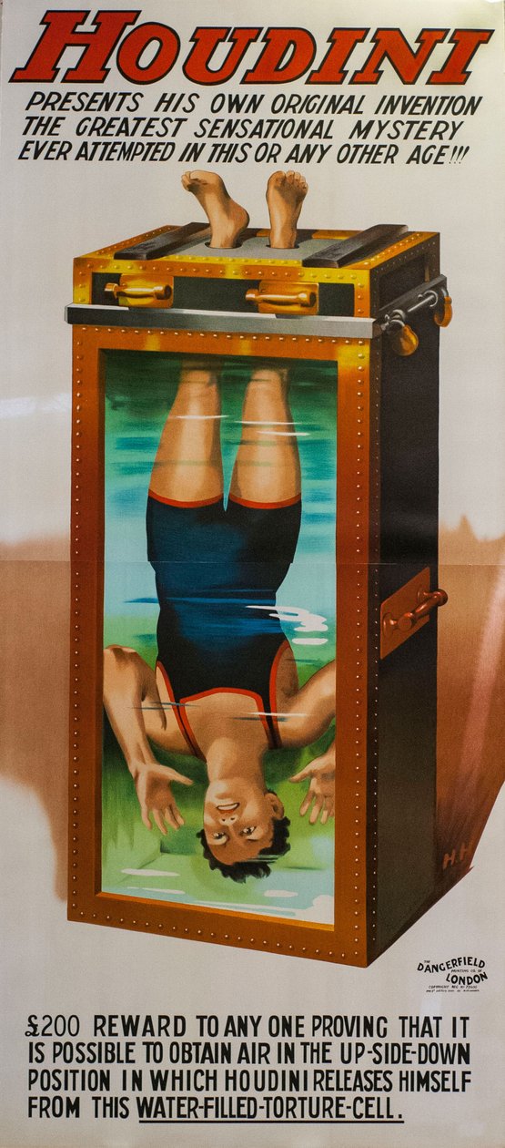 Harry Houdini. Wasserfolterzelle, 1912 von Unbekannt
