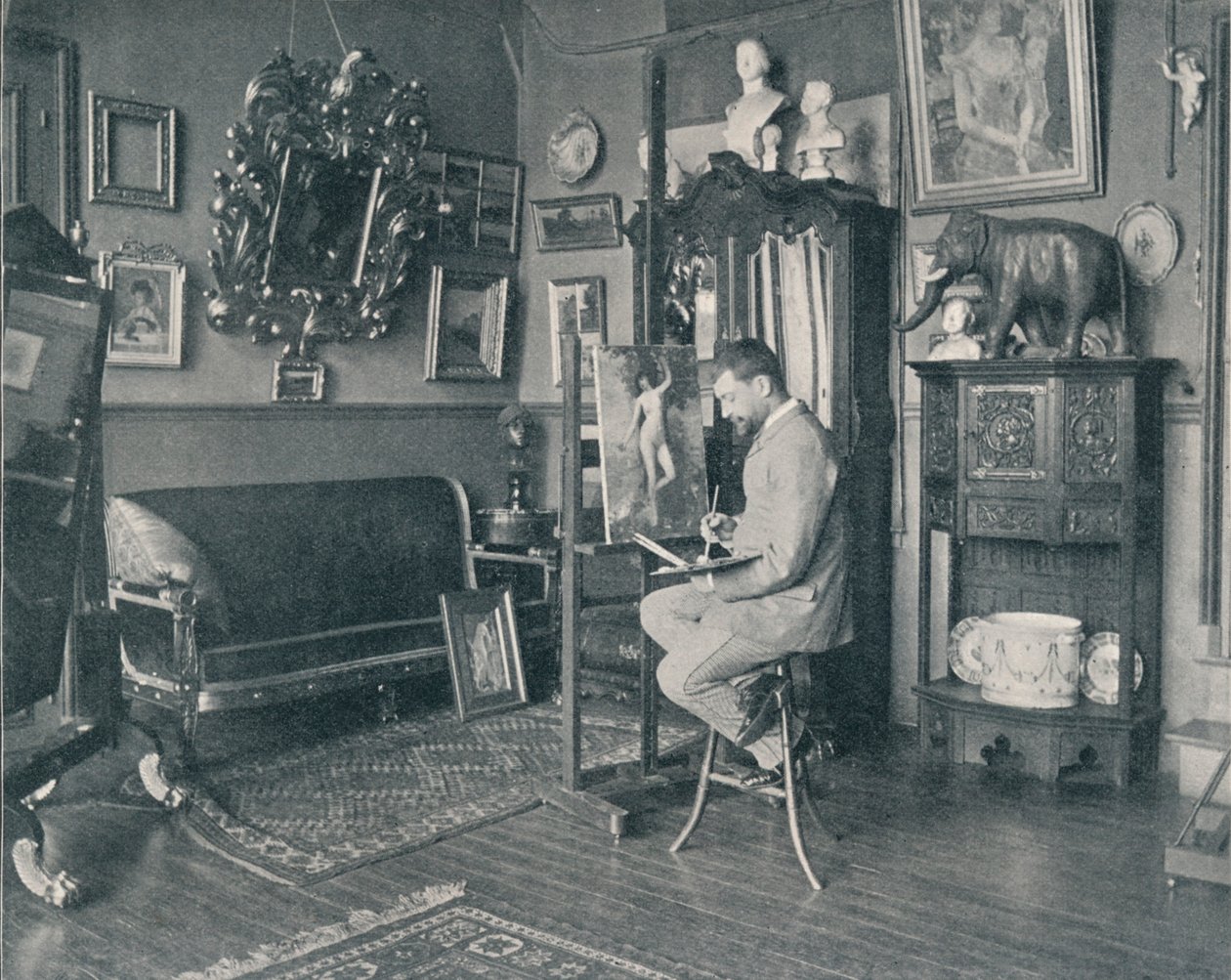 Henri Gervex in seinem Atelier, ca. 1897 von Unbekannt