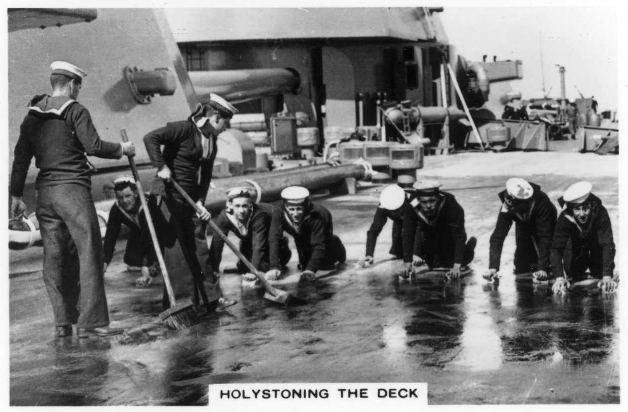 Deck schrubben, HMS Nelson, 1937 von Unbekannt