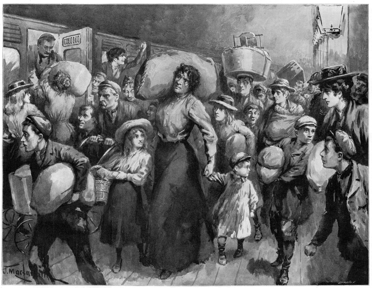 Hopfenpflücker verlassen die London Bridge um Mitternacht, 1900 von Unbekannt