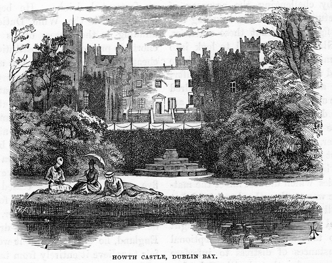 Howth Castle, Dublin Bay, 19. Jahrhundert von Unbekannt
