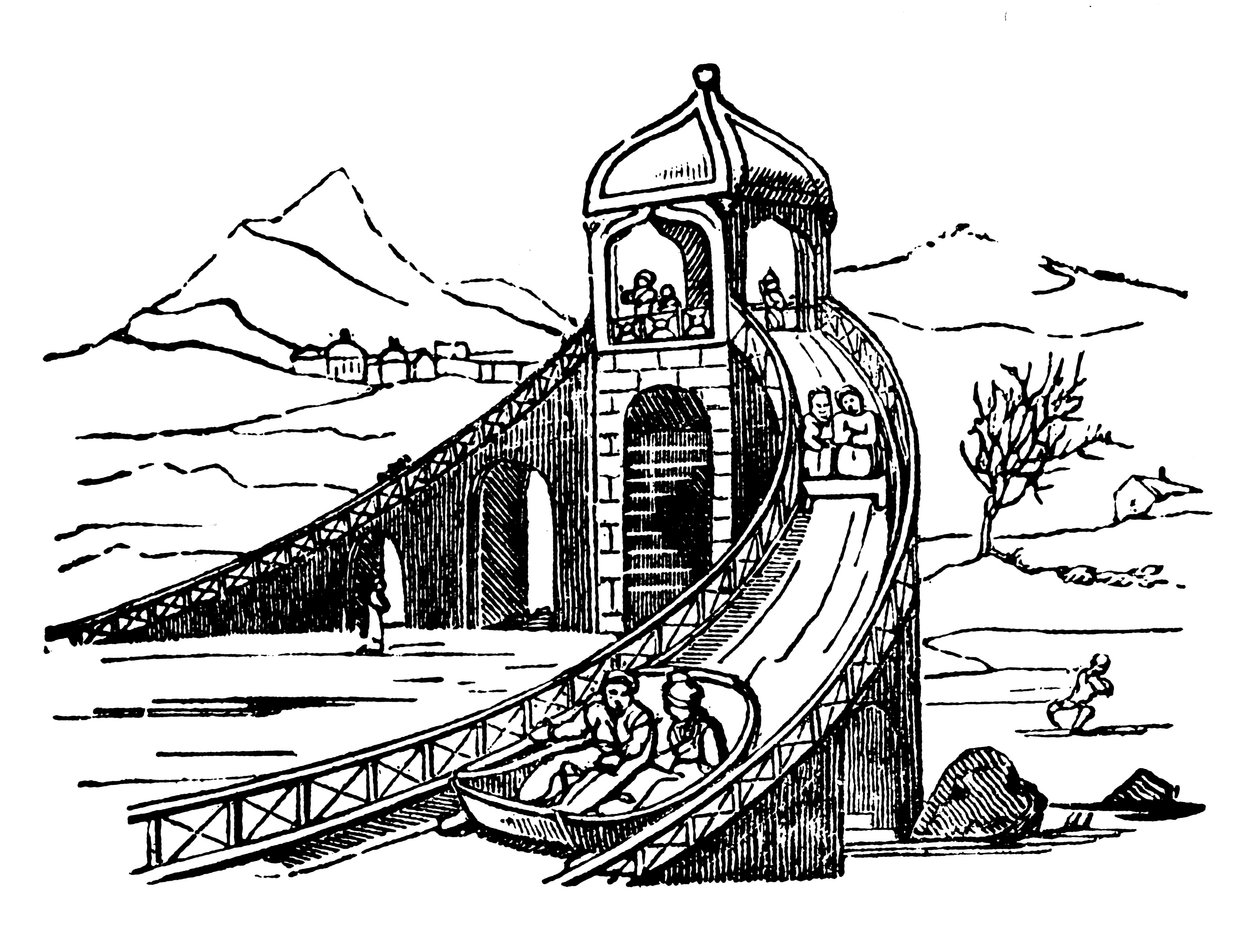 Eisberg, künstliche Schlittenbahn, Russland, 1836 von Unbekannt
