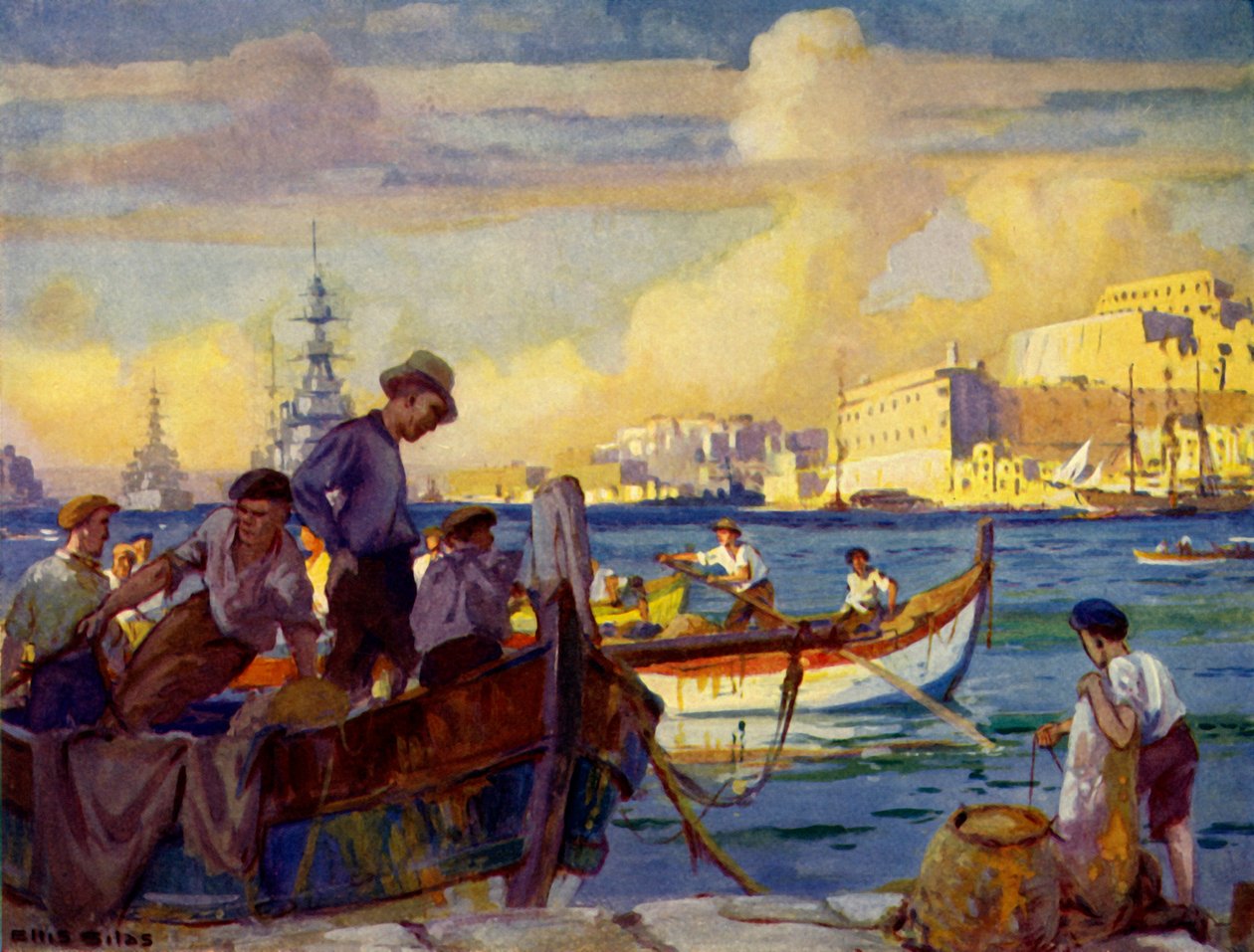 Im Großen Hafen von Valletta, Malta, ca. 1948 von Unbekannt