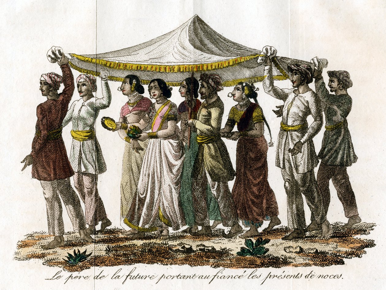 Indische Hochzeitsprozession, 19. Jahrhundert von Unbekannt