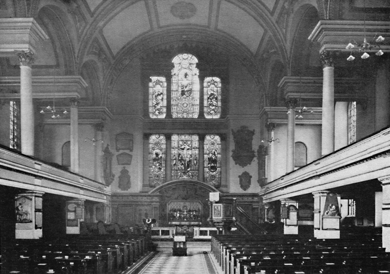 Innenraum der St. James Kirche, Piccadilly, 1903 von Unbekannt