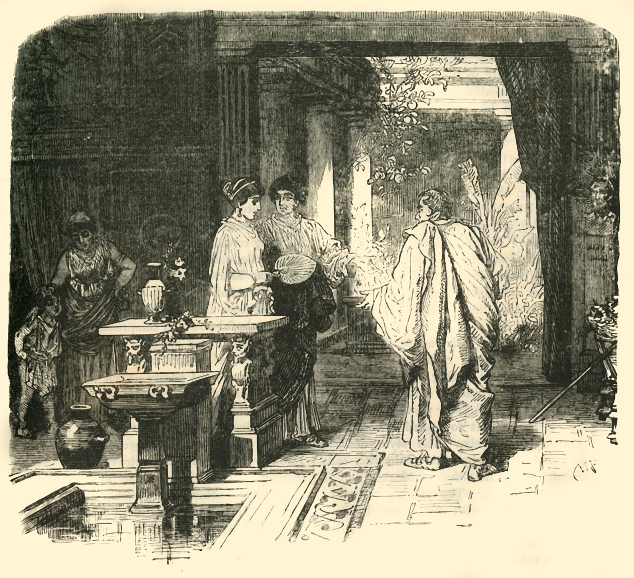 Innenansicht eines römischen Hauses, 1890 von Unbekannt