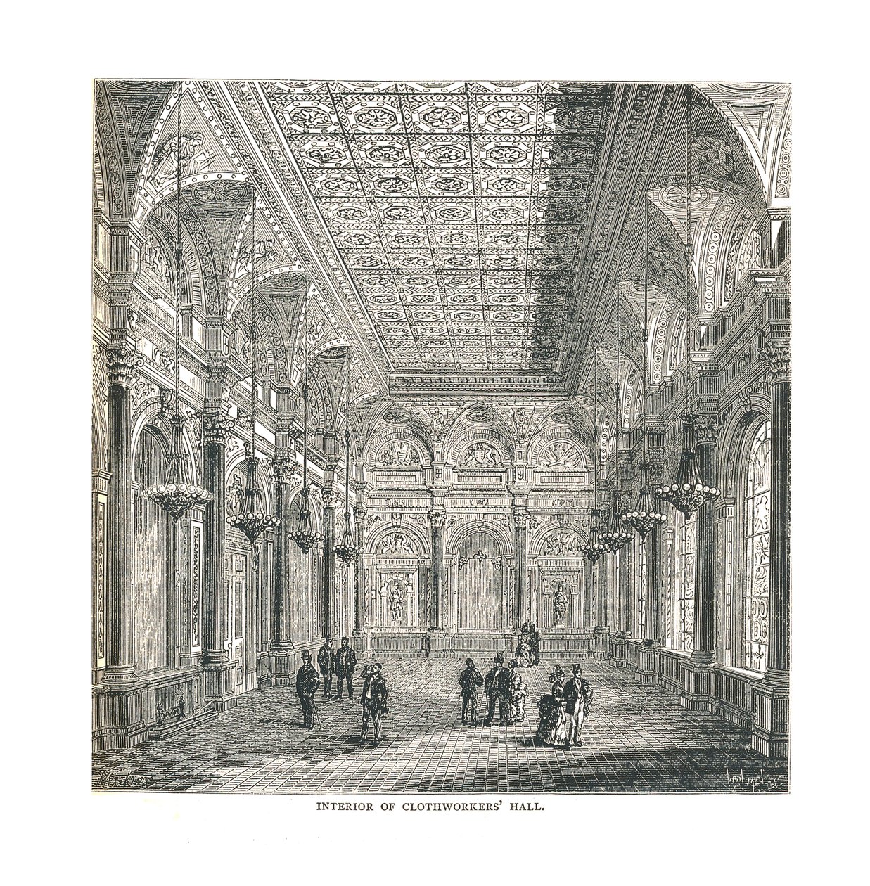 Innenansicht der Clothworkers Hall, 1878 von Unbekannt