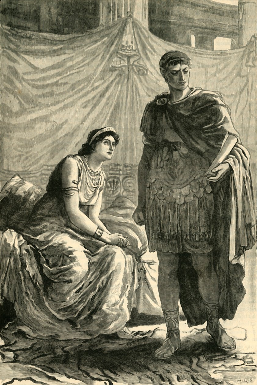 Interview zwischen Octavian und Cleopatra, 1890 von Unbekannt