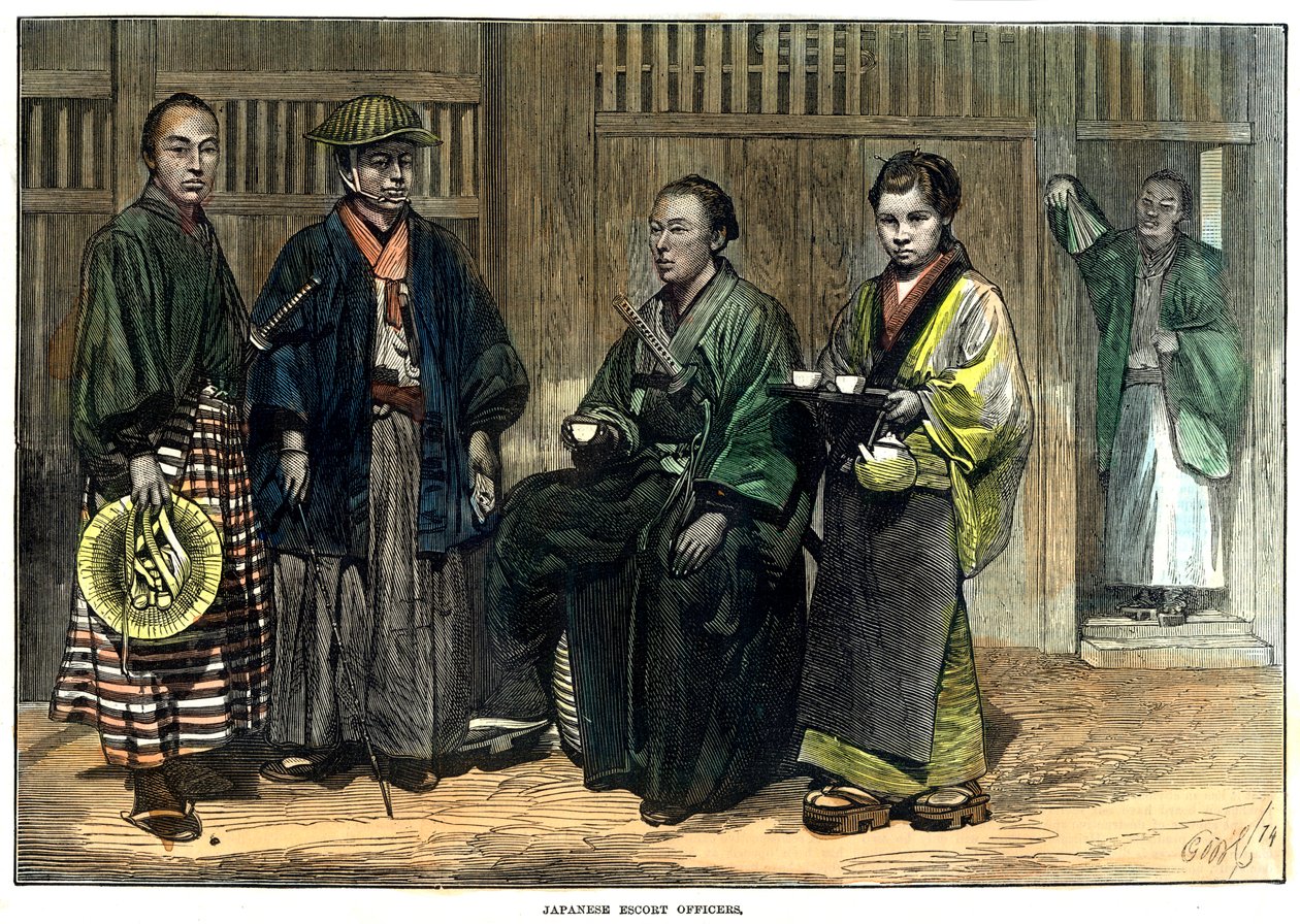 Japanische Begleitoffiziere, 1874 von Unbekannt