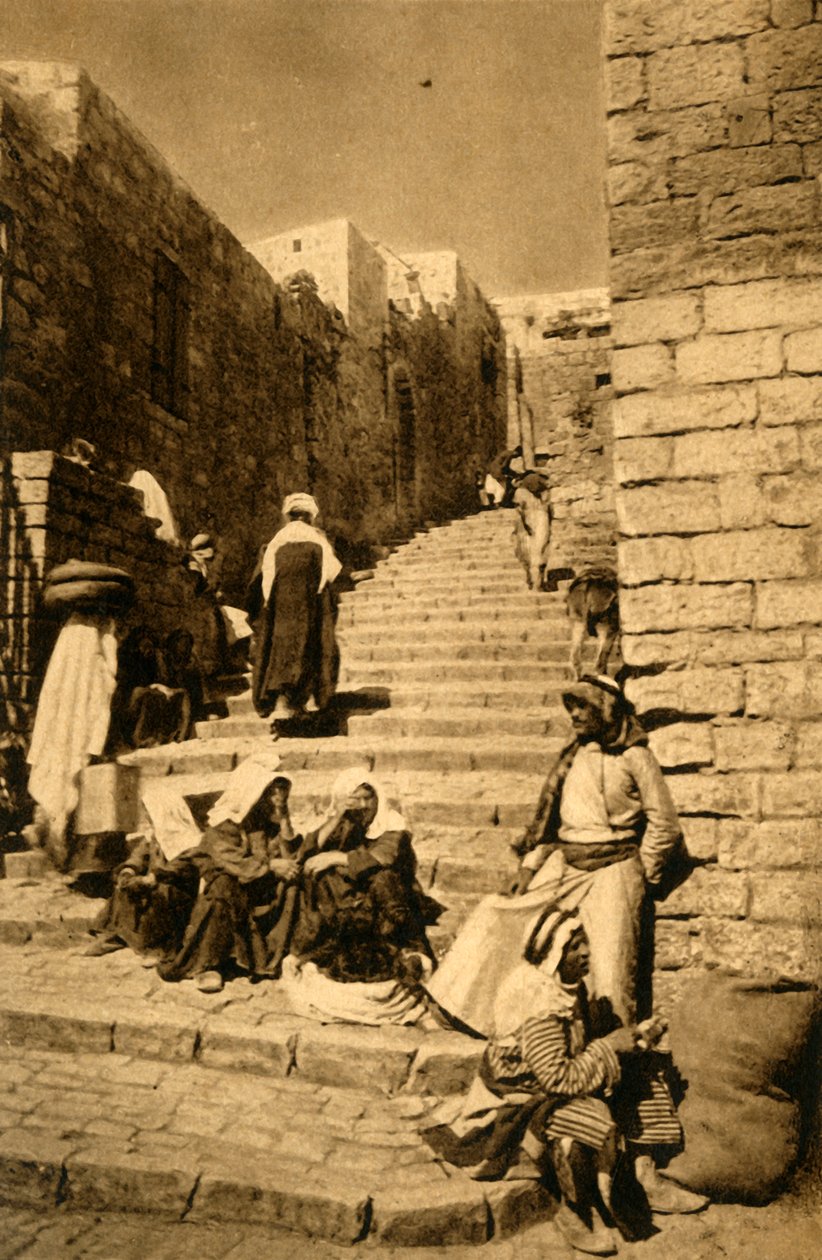 Jerusalem - Eine Straße, ca. 1918-1939 von Unbekannt