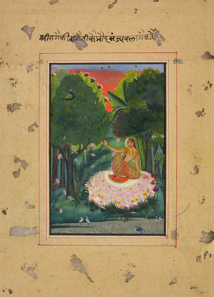 Kamod Ragini, Folio aus einer Ragamala von Unbekannt