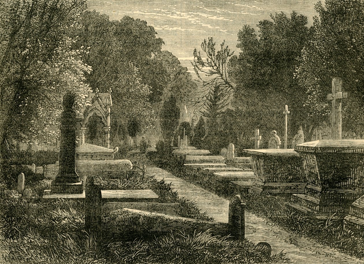 Kensal Green Friedhof, um 1876 von Unbekannt