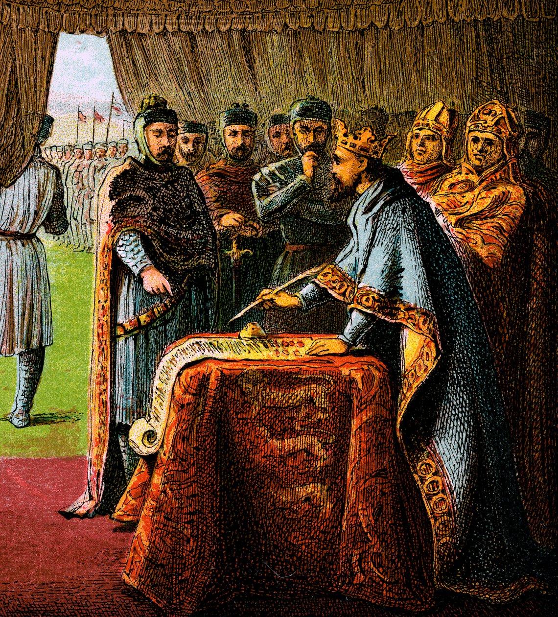 König Johann und die Magna Carta, 1215, ca. 1850 von Unbekannt