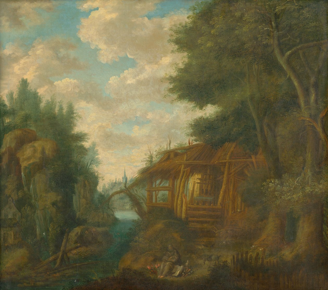 Landschaft mit Hütte von Unbekannt