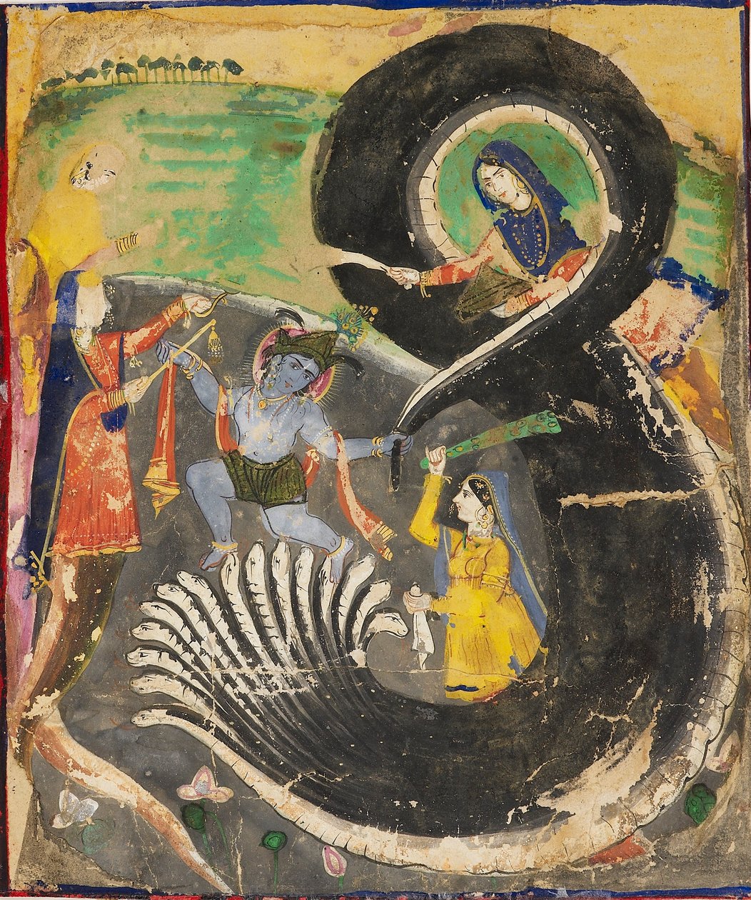 Krishna und der Naga Kaliya, 19. Jahrhundert von Unbekannt