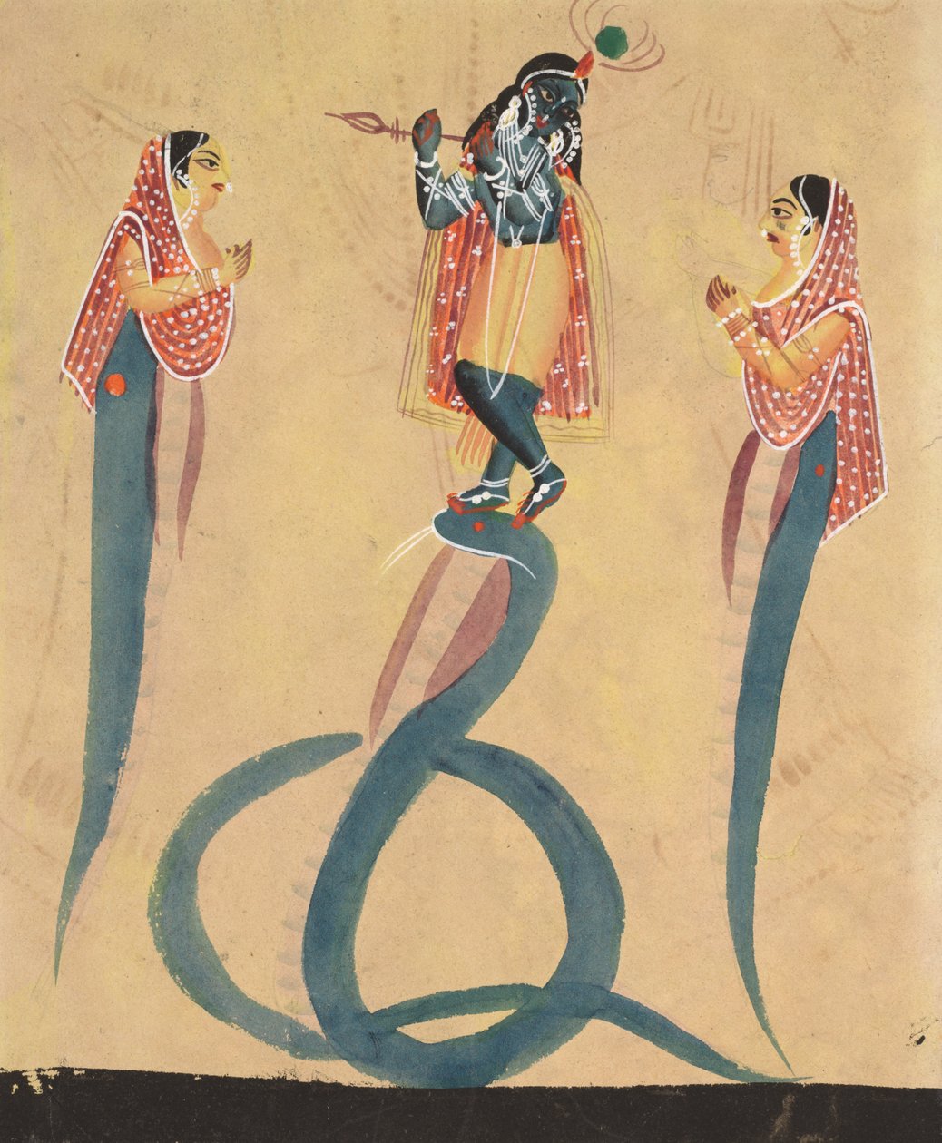 Krishna als Kali, verehrt von Radha von Unbekannt