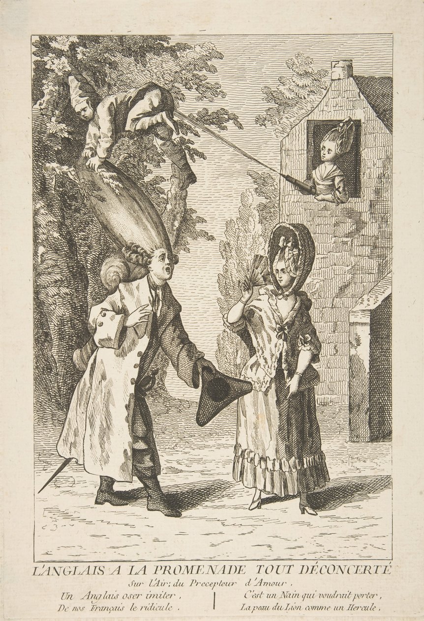 Der Engländer auf dem Spaziergang, völlig verwirrt, 1720-75 von Unbekannt