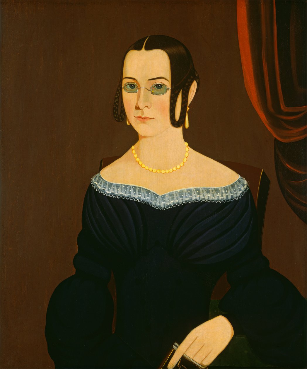Dame mit Brille, um 1840 von Unbekannt
