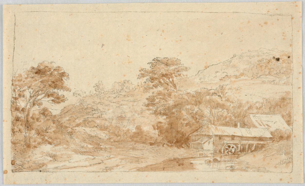 Landschaft mit Wassermühle von Unbekannt