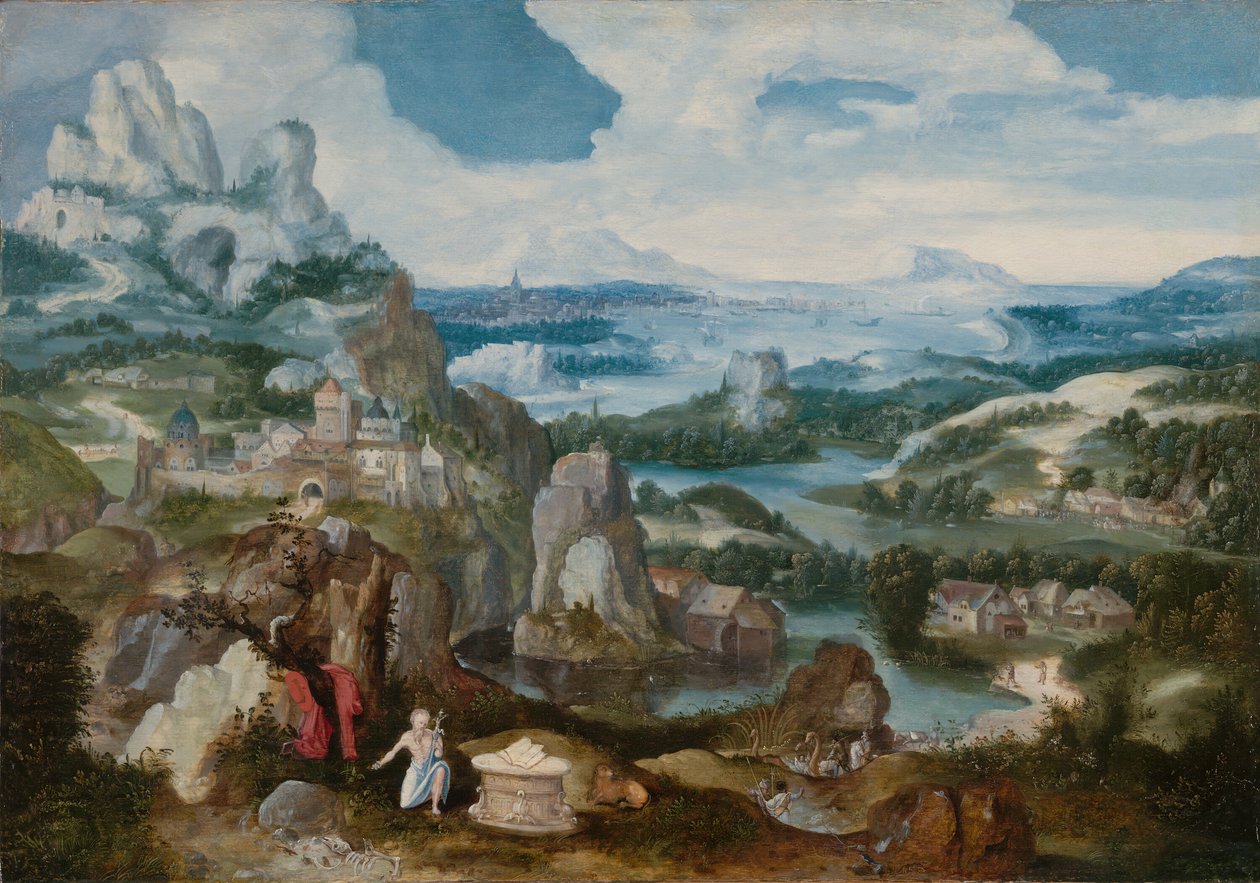 Landschaft mit dem reuigen heiligen Hieronymus, 1530-1540 von Unbekannt